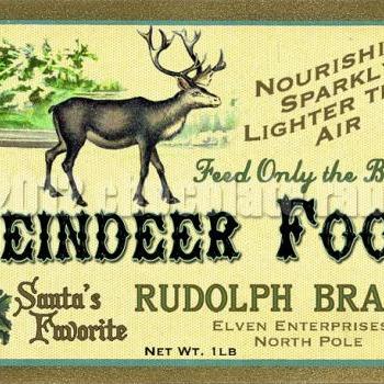 Vintage Christmas Label Digital Download Collage Sheet Printable Reindeer Food - Tag Card Scrapbook Image