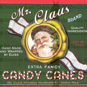 Vintage Christmas Santa Candy Label Digital Download Printable Scrapbook Tag Card Holiday Image
